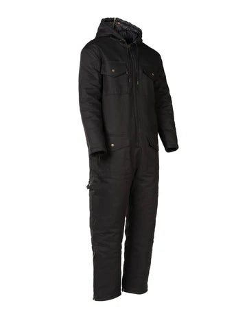 COMBINAISON D'HIVER DOUBLÉE EN TOILE DE COTON NOIR 024-GA34