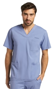 Haut d'uniforme White Cross Fit col en V pour homme #2263