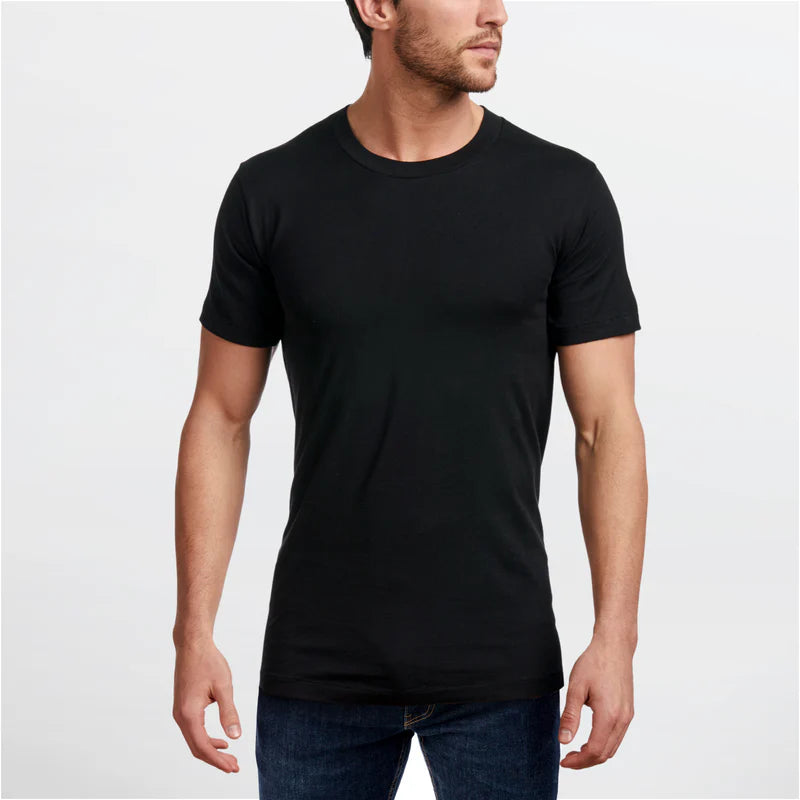 T-SHIRT RAS DU COU STANFIELD 100% COTON NOIR PQT.2 GR.S 2582-552-S