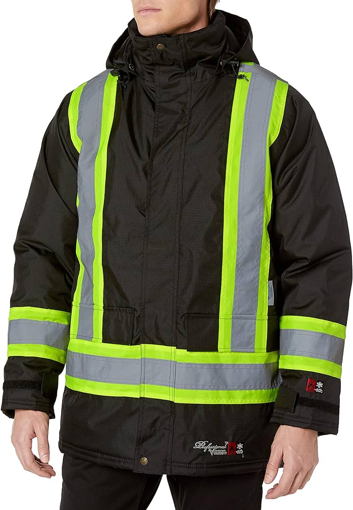 MANTEAU A CAPUCHON VIKING NOIR B/REFL. IGNIFUGE 3957FRJ