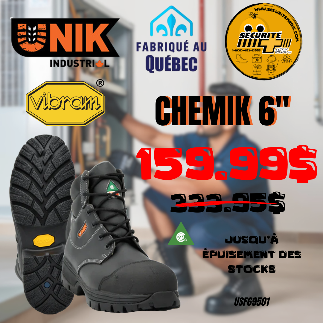 BOTTE UNIK CHEMIK 6'' TECHNO FIBRE NOIR USF69501
