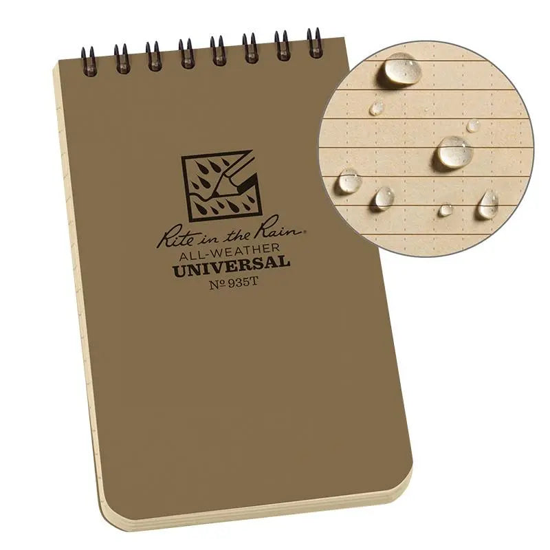 CARNET DE POCHE SPIRALE RITE IN THE RAIN HAVANE 5"X3" 100 PA 935T