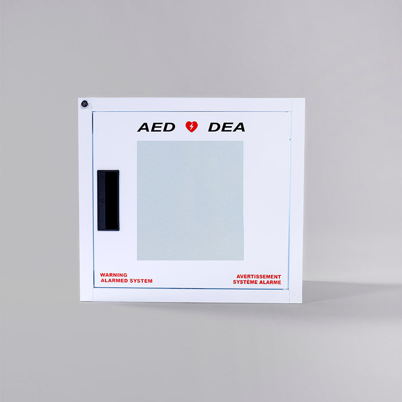 WALL CABINET FOR AED IN WHITE STEEL WITH ALARM