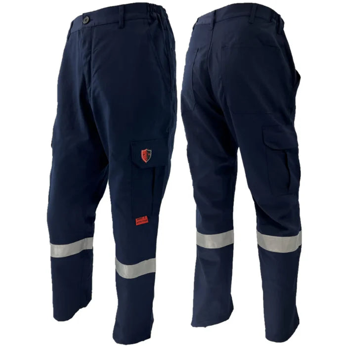 PANTALON ATLAS GUARDIAN FR CAT 2 NAVY BANDE GRISE 405NB