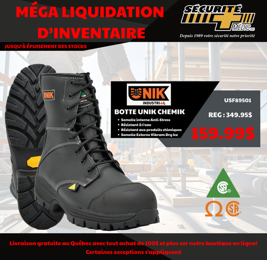 CSA UNIK TECHNO FIBER BLACK WORK BOOT USF89501