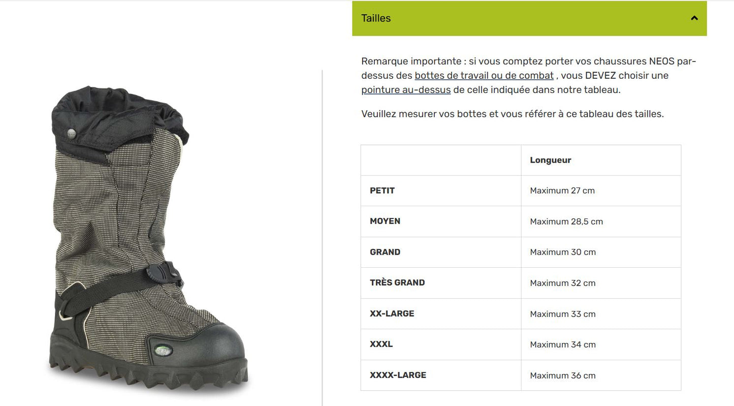 COUVRE BOTTE NEOS KLONDIKE KLN1BL