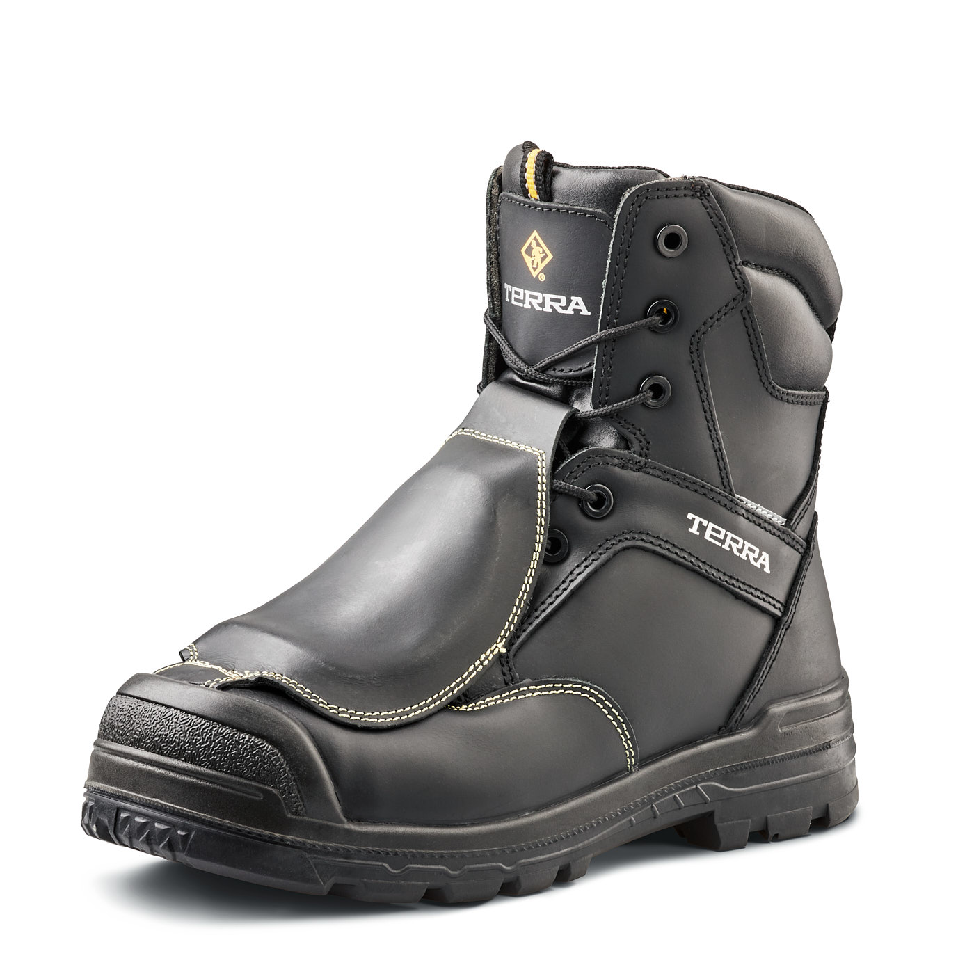 Botte de travail Terra Barricade 8 po | Garde-métatarses externe | Embout composite CSA | Noir #K305