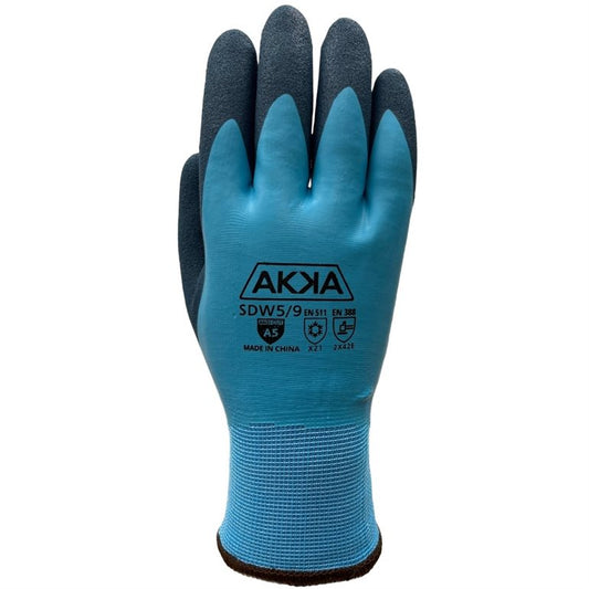 Gants doublés AKKA enduit de latex, protection contre le froid et coupure A5 - SDW5