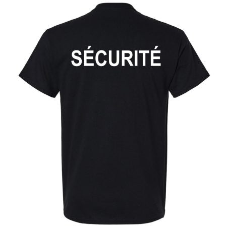 T-SHIRT M/COURTE NOIR AVEC MENTION SÉCURITÉ ATC1000-NOIR