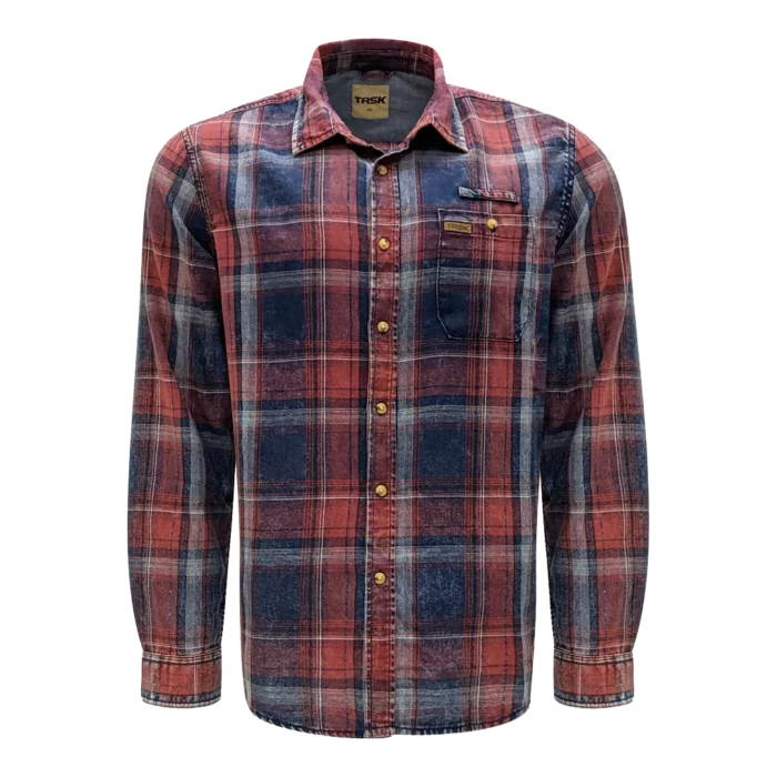 CHEMISE A CARREAU TASK VINTAGE YARN DYED CHILI PEPPERS GR.M TK-1793-CHP-M