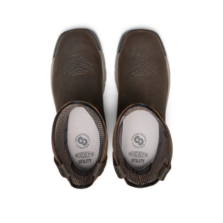 Botte de travail imperméable KEEN Flatland Pull-On bout souple | Bison/Noir #1031452