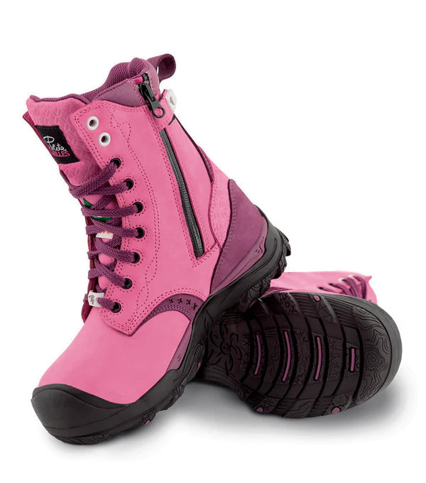 Botte de travail femme Pilotée et Filles PF648 8 po — Imperméable | Fermeture latérale | Embout composite CSA