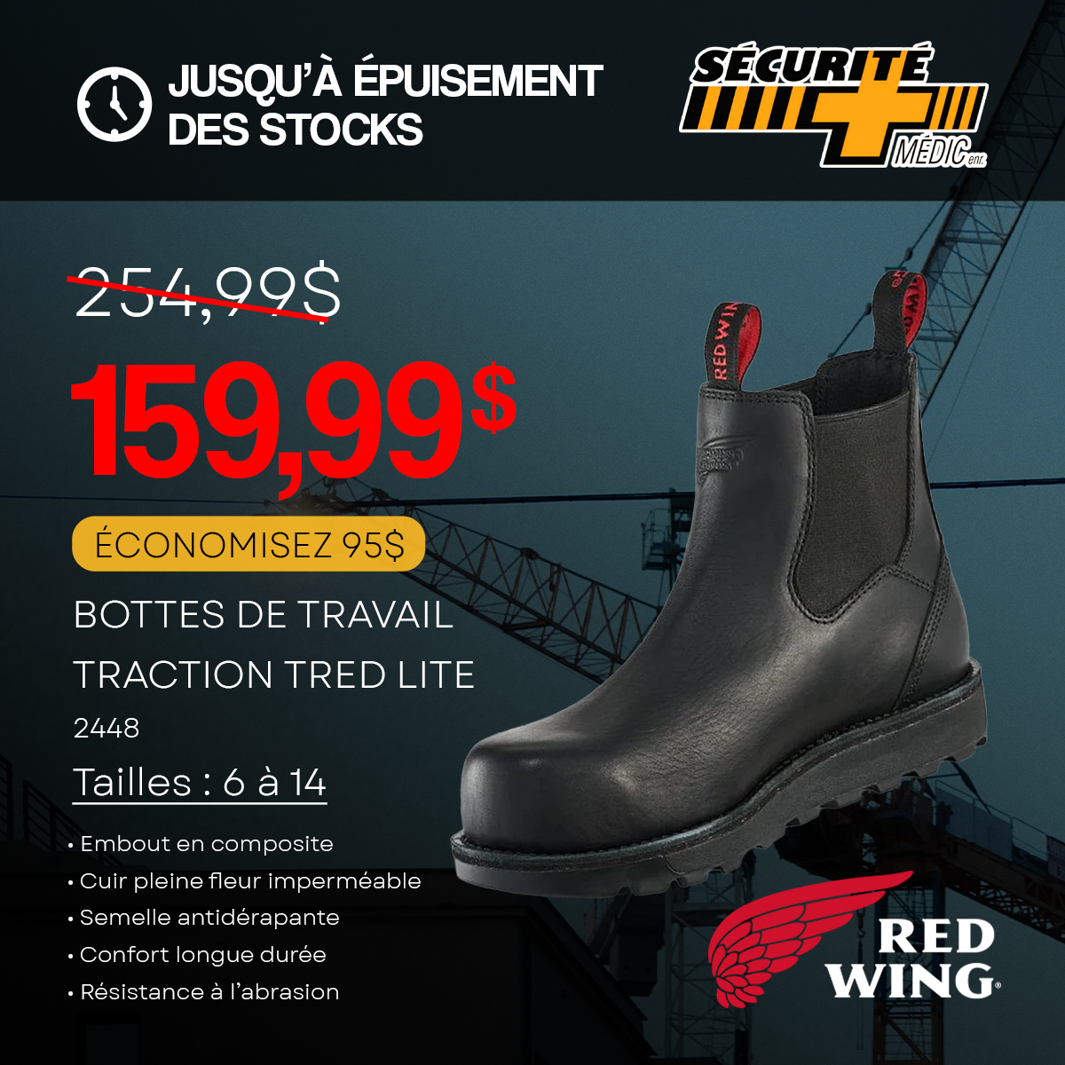 BOTILLON REDWING TRACTION TRED LITE CSA 2448
