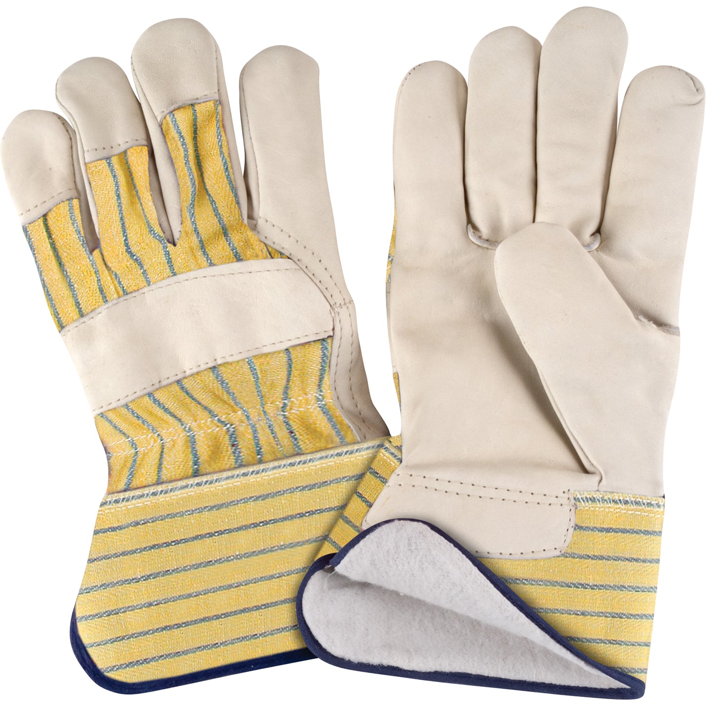 Glove for fitters lined for winter, Grain cowhide palm, Fleece lining (SM610 - SD605 - SAP245)