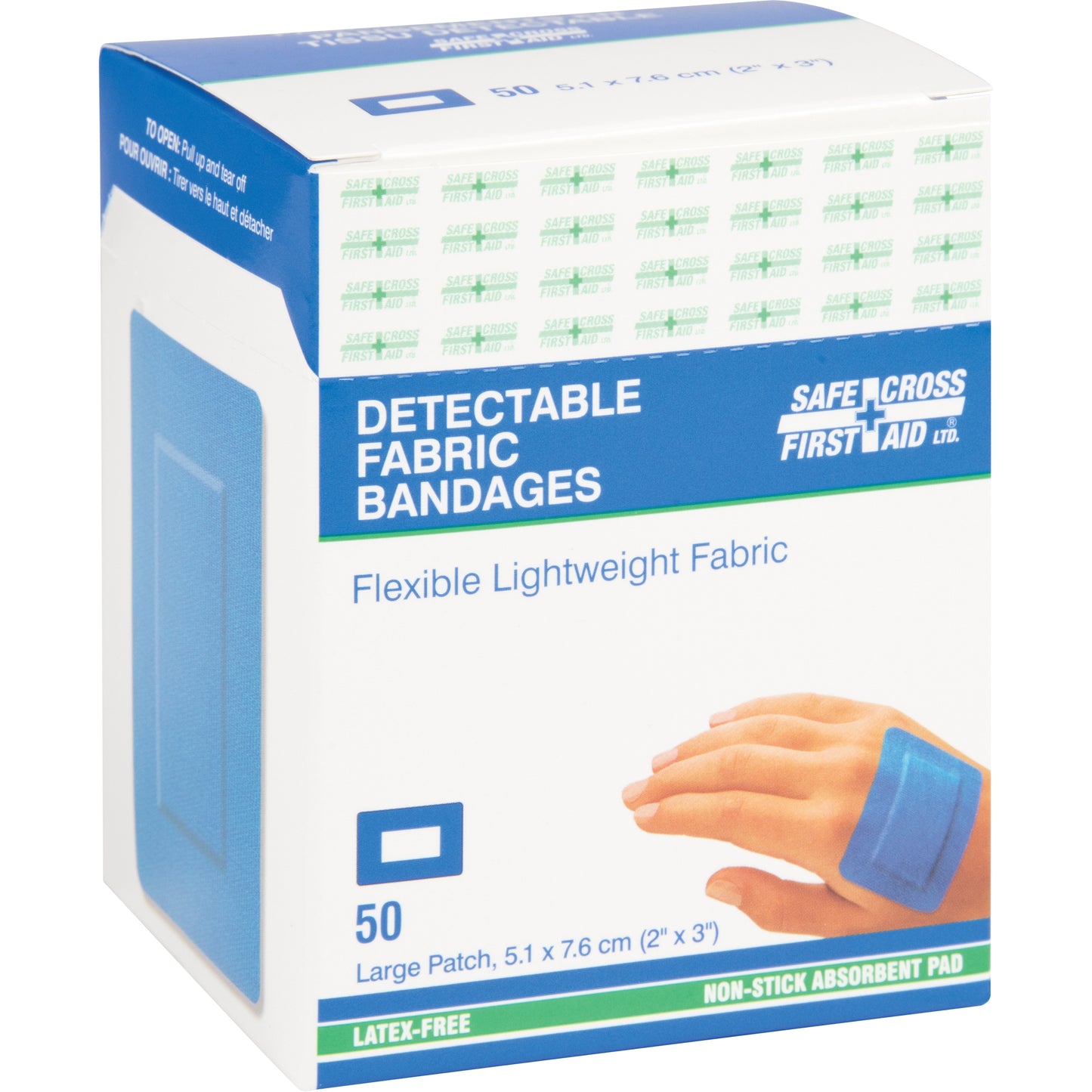PLASTEURS TISSU DÉTECTABLE 2''X3'' 50/BTE