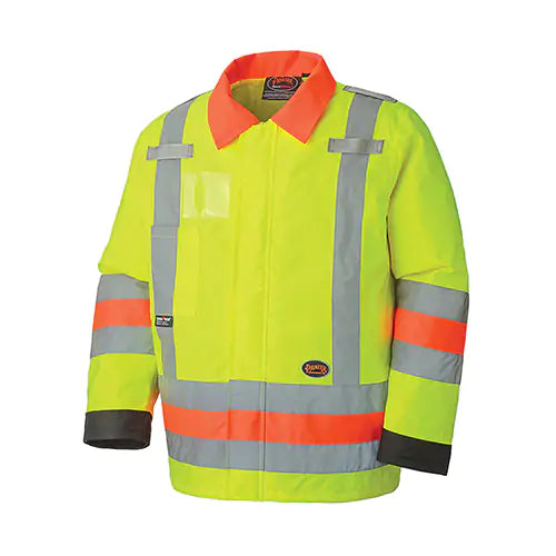 Waterproof Traffic Control Safety Coat, Polyester, Lime Yellow - V1190360 - SGD731