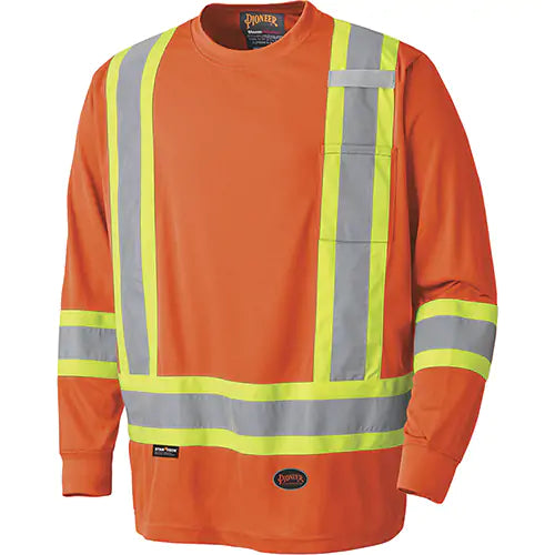 Chandail haute visibilité à manches longues, Polyester, Orange - V1051250 - SGQ931