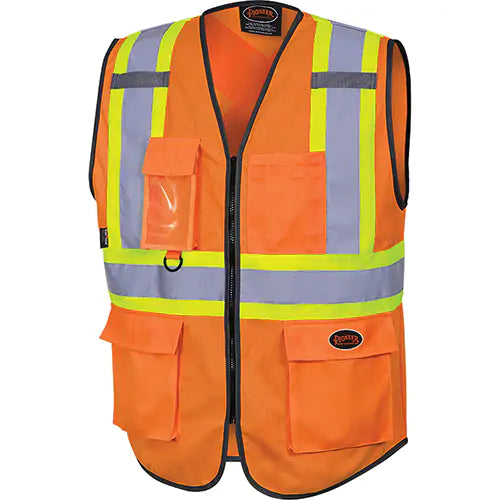 DOSSARD SÉCURITÉ HI-VIZ PIONEER ORANGE AVEC ZIPPER V1023850