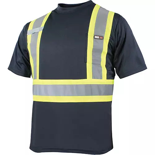 T-SHIRT M/L MARINE AVEC BA/REFL 25-400L-MN-