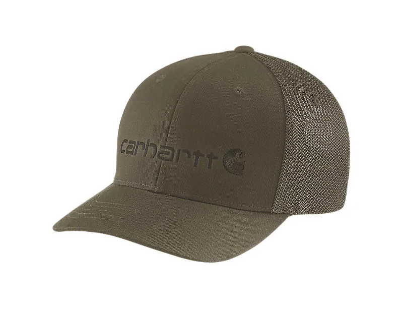 CASQUETTE CARHARTT RUGGED FLEX LOGO BURNISHED LOGS GR. L-XL 105353-GN6-L-XL
