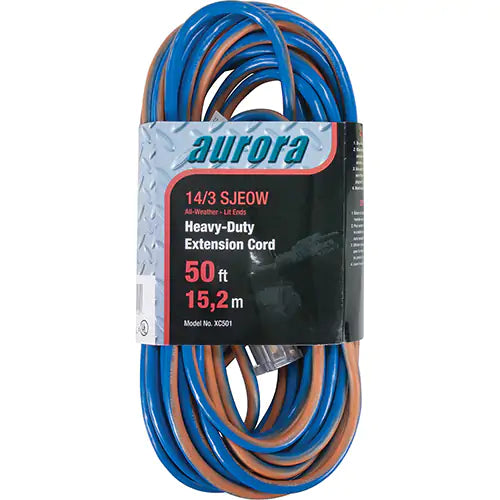 rallonge en caoutchouc TPE tout-temps avec indicateur lumineux, SJEOW, AWG 14/3, 13A ( XC500 - XC501 - XC502 )