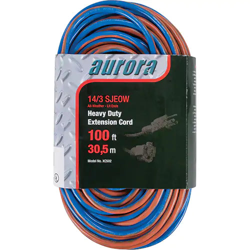 rallonge en caoutchouc TPE tout-temps avec indicateur lumineux, SJEOW, AWG 14/3, 13A ( XC500 - XC501 - XC502 )
