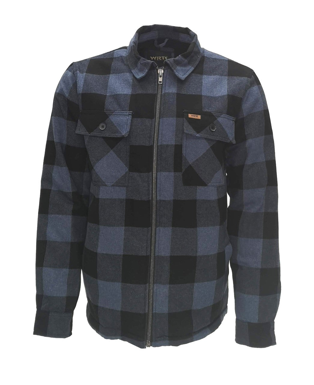 Veste pour homme en flanelle doublée en sherpa avec fermeture éclair TK-1783