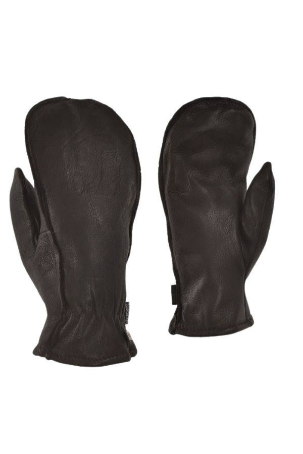 WOMEN'S BLACK DEER LEATHER MITT LINED 67-808-DS-C