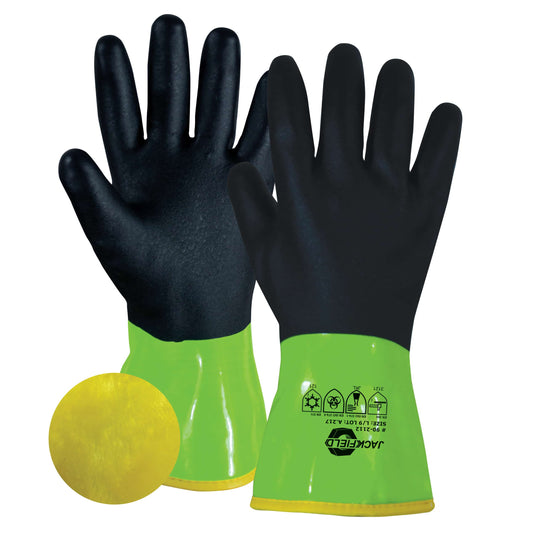 JACKFIELD INSULATED PVC/NITRILE GLOVE LIME & BLACK 12'' 90-2112