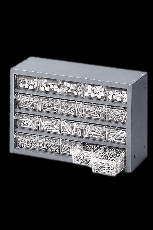 Casiers à tiroirs robustes, 20 tiroirs, 16 1/2" la x 6 1/2" p x 11 1/4" h, Gris CA898
