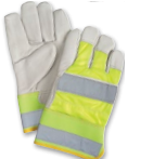 PREMIUM HI-VISIBILITY ADJUSTER GLOVES IN COW GRAIN LEATHER LINED SED428 - SEK237