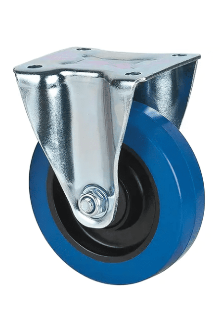 Roulette bleue, Fixe, 5" (127 mm), Caoutchouc, 400 lb ML338