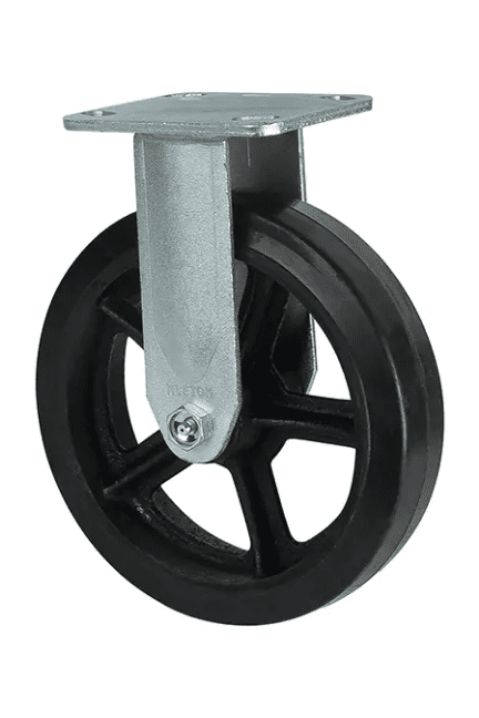Roulette moulé, Fixe, 8" (203,2 mm), Caoutchouc, 600 lb ML853