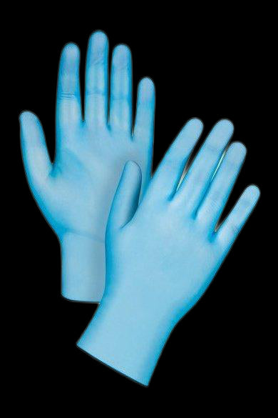 GANTS NITRILES BLEU SANS POUDRE LARGE 10PRS/PQT