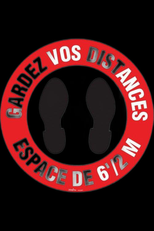 Enseigne pour plancher « Gardez vos distances »