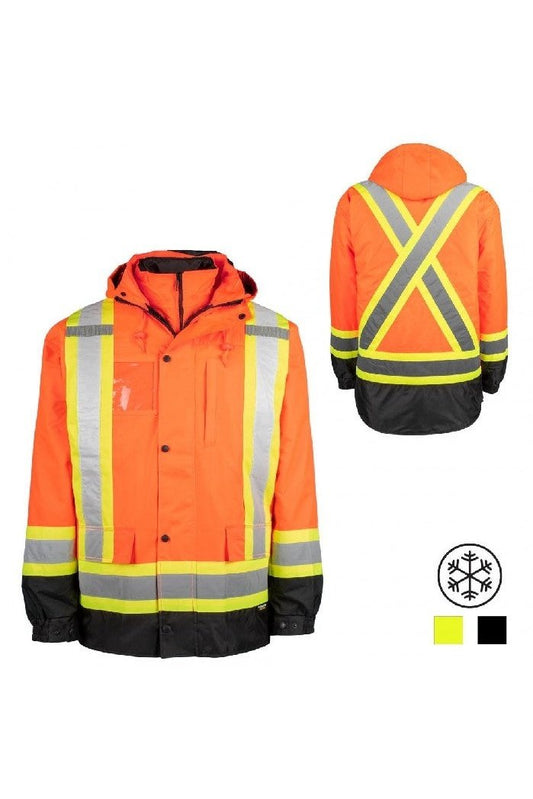 MANTEAU 7/1 ORANGE B/RFL GR: 2XL