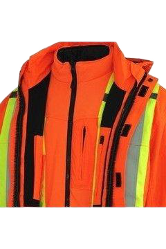 MANTEAU GANKA 7-EN-1 ORANGE AVEC BANDES RÉFLÉCHISSANTES - 89-300-1-OR