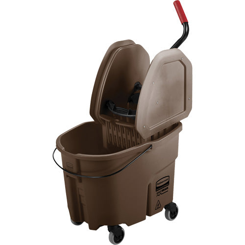 Ensemble de seau pour vadrouille et essoreuse WaveBrakeMD, Pression vers le bas, 8,75 gal. US (35 pintes), Brun JK639