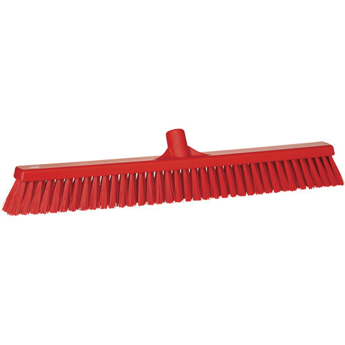 Balai-brosse à soies combinées, Crins Corsé/Fin, 24-1/2", Polyester, Rouge JL104
