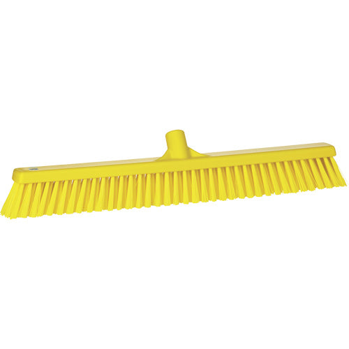 Balai-brosse à soies combinées, Crins Corsé/Fin, 24", Polyester, Jaune JL200