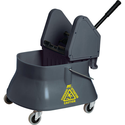 Seau pour vadrouille et essoreuse ChampMD, Pression vers le bas, 6,5 gal. US (26 pintes)/7,5 gal. US (30 pintes), Gris JO283