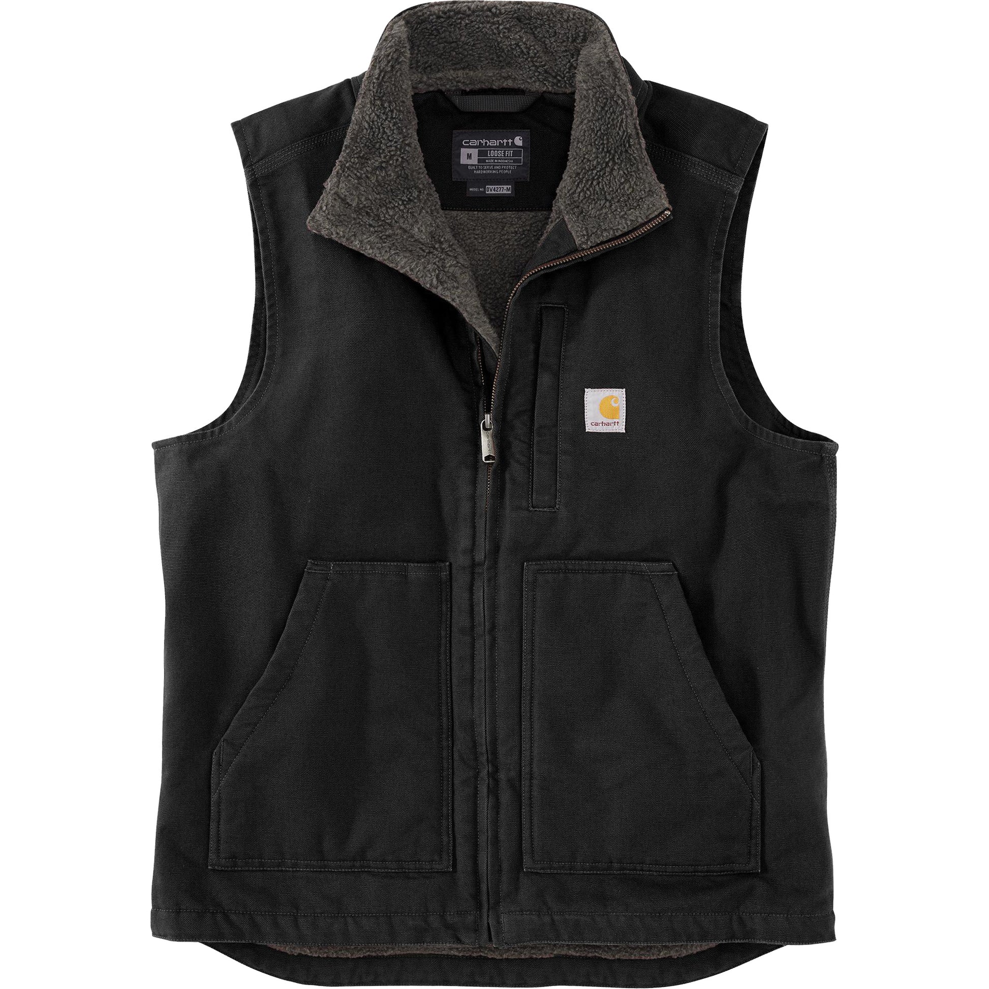 VESTE SANS MANCHE CARHARTT DUCK SHERPA NOIR 104277-BLK – Sécurité