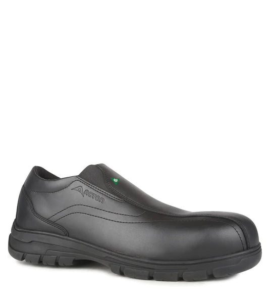 Acton black leather slip-on work shoes Club - A9264-11 