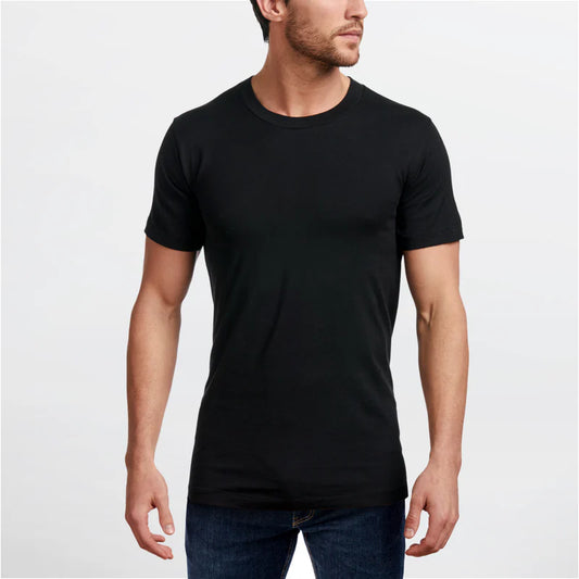 T-SHIRT RAS DU COU STANFIELD 100% COTON NOIR PQT.2 GR.S  2582-552-S