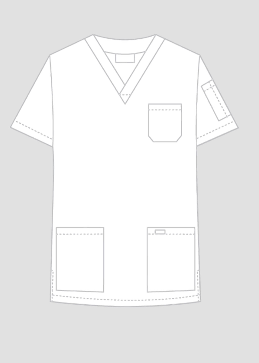 CHANDAIL COL EN V BLANC 4 POCHES GR: 4XL   310T-W-4XL
