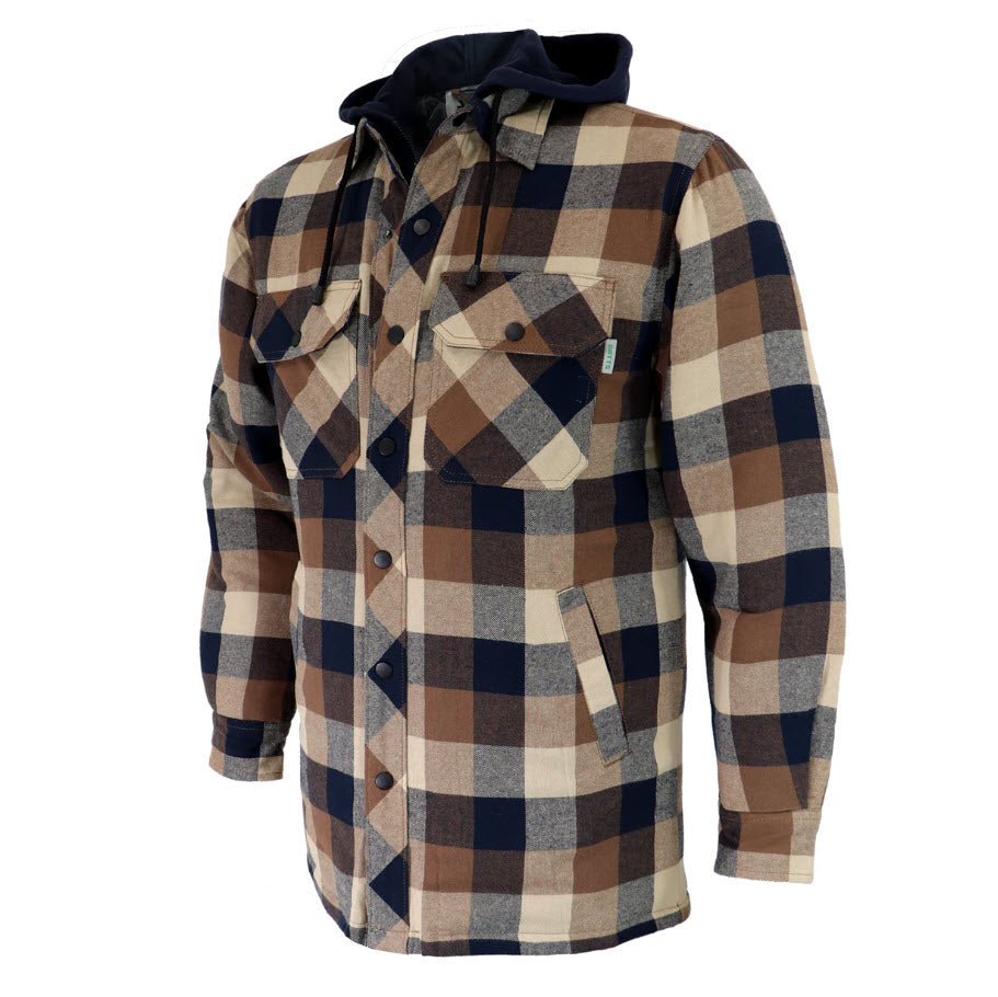 CHEMISE FLANELLE MATELASSÉ  CAPUCHON TERRA NOVA    630DCF-TN