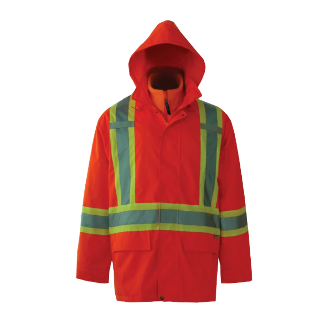 VESTE DE SÉCURITÉ 3 EN 1 ORANGE POLYESTER HI-VIZ   6400JO-