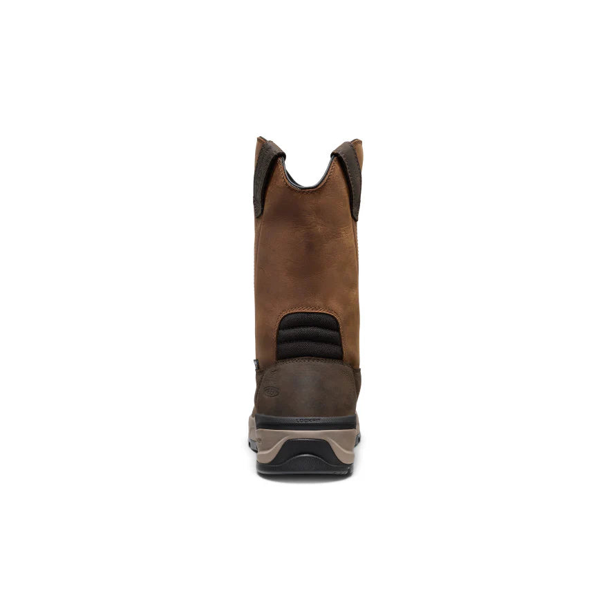 Botte de travail imperméable KEEN Flatland Pull-On bout souple | Bison/Noir #1031452