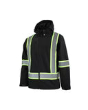 MANTEAU 10/4  SOFTSHELL  NOIR  BANDES REFLEC 88-700-REF-