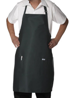 BIB APRON WITH POCKETS POLY/COTTON 65/35 29/34L BLACK